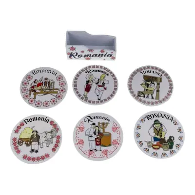 Romania set 6 suporti pentru pahare, model 367j